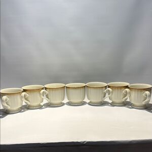 Seven Classic Cream and Tan Mug Set